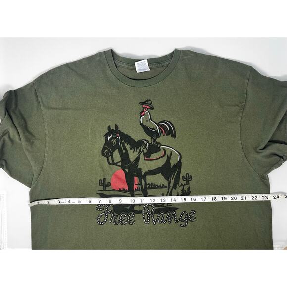 Rooster on Horse Free Range T-shirt size 2XL Pre-Owned in good conditio - Picture 4 of 6